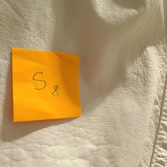 Gil Santucci Babylon white leather women's jacket sz.46 ( 8 US)double buttons - Picture 14 of 14